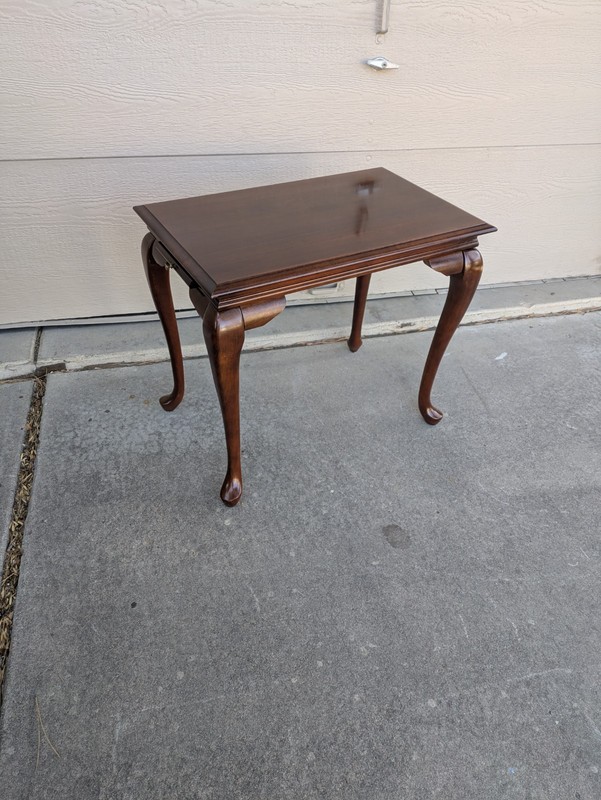 Vintage Cherry Wood Queen Anne Georgian Tea Table with Pull Out Candle Trays A gallery