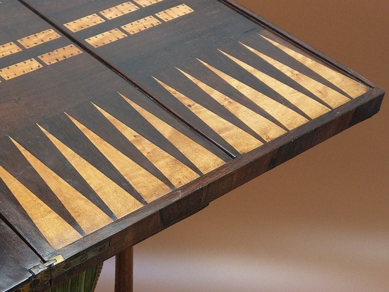 Antique Game Table Chess, Backgammon, Cribbage gallery