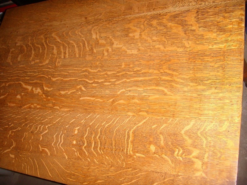 Quarter Sawn Oak PARLOR Table W/ 3" GLASS CLAW LEGS ( FACE ) 42 X 28 X 30" gallery