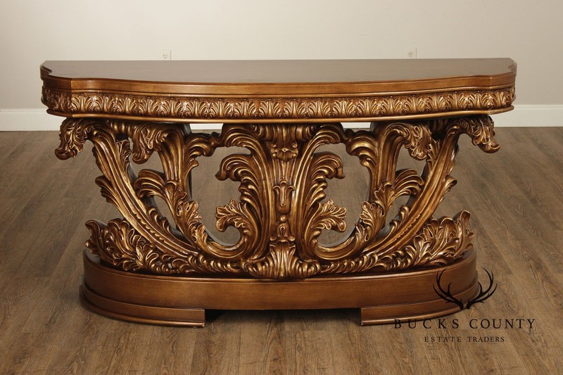 Rococo Revival Carved And Gilt Console Table gallery