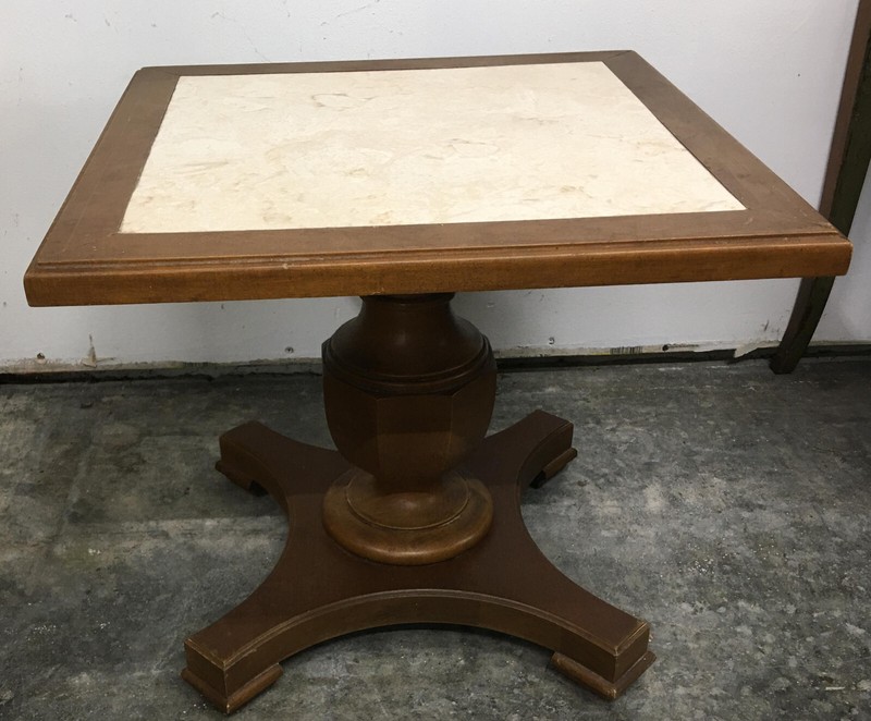Mid Century Modern Faux Marble Top Mersman Side Table end square vintage
