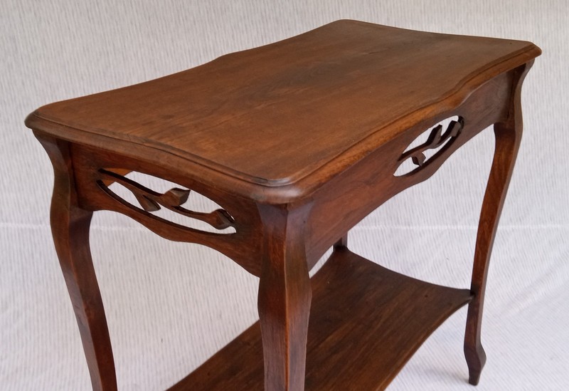 Antique French Provencial Rustic Oak Hall Entry Side Table circa early 1900 gallery