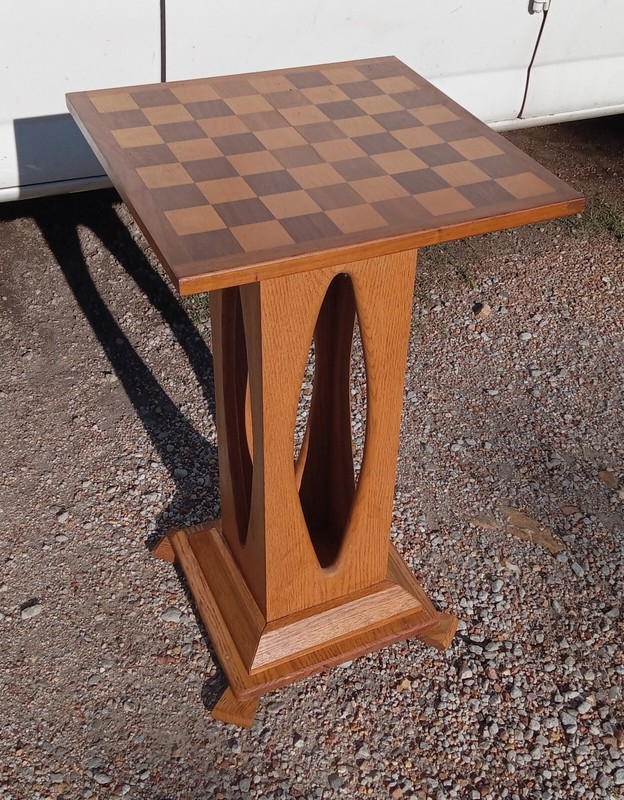 Solid Walnut / Oak Chess / Checkers table (PS36)