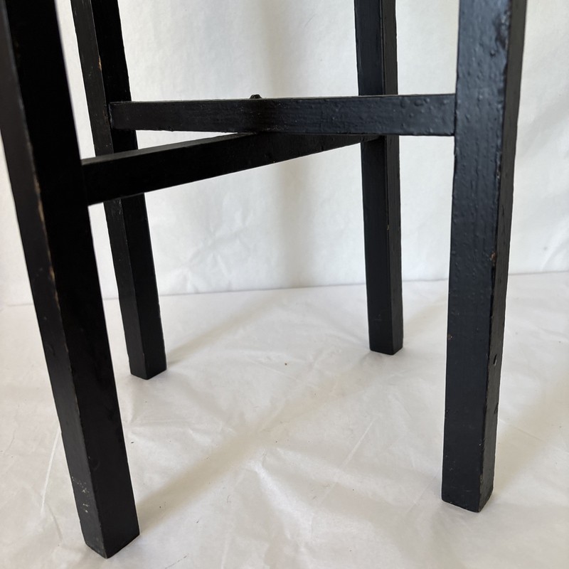Vintage Arts & Crafts Plant Stand Solid Wood Fern Pedestal Black 17x9" gallery