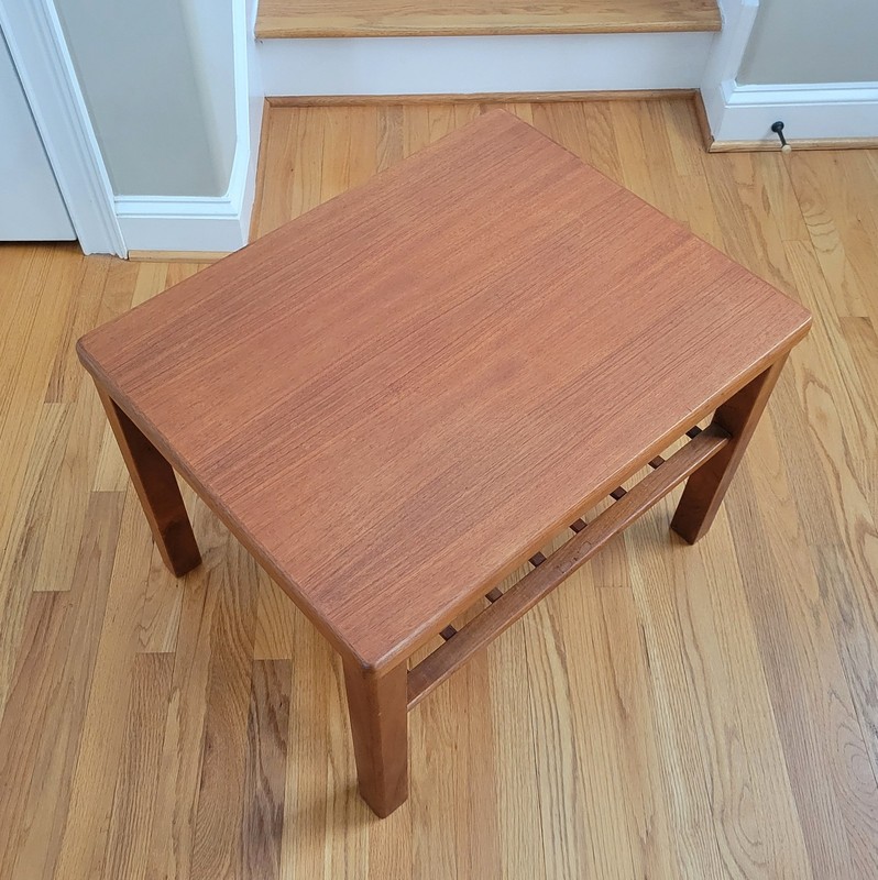 Vintage MCM Danish Teak Side Table Lower Magazine Rack Mobelfabrikken Toften! gallery