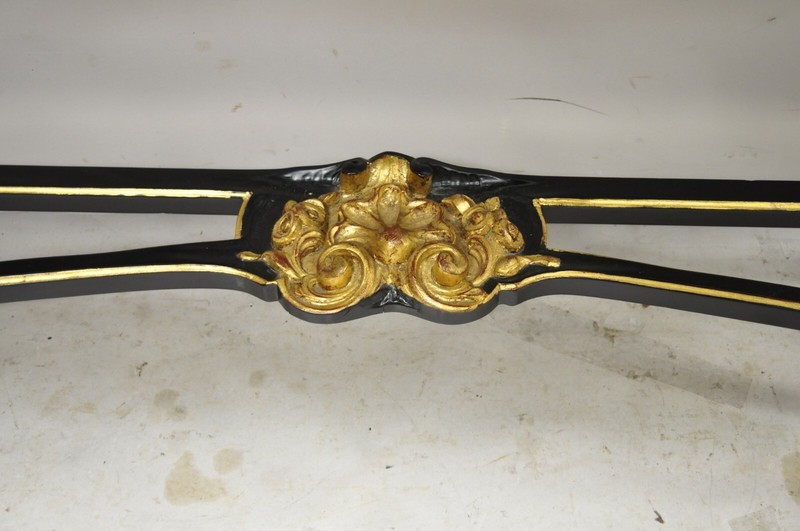 Labarge French Louis XVI Italian Black Lacquer Gold Gilt Jansen Console Table gallery
