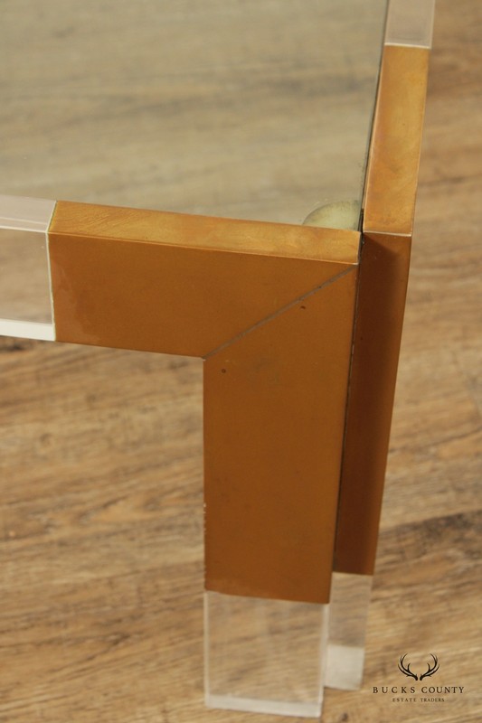 Contemporary Style Square Glass Lucite Square Coffee Table gallery