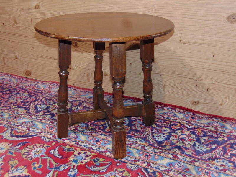 Original oak tea table from the Edwardian era gallery