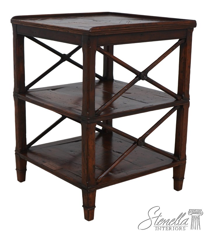 L70006: THEODORE ALEXANDER Distressed Finish Square Lamp Table