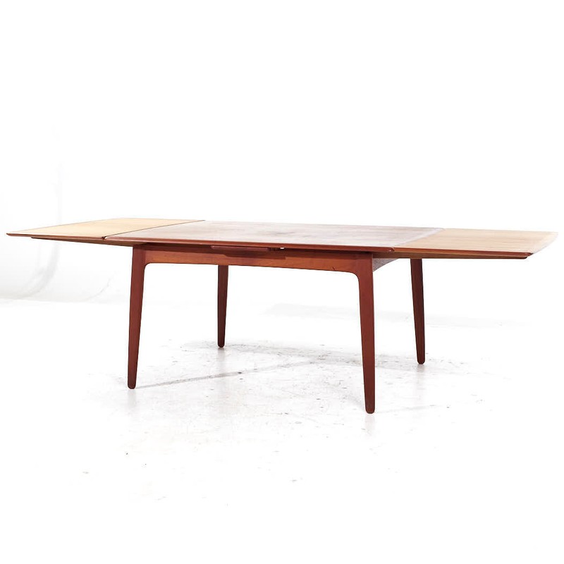 Arne Vodder Mid Century Danish Teak Hidden Leaf Dining Table gallery
