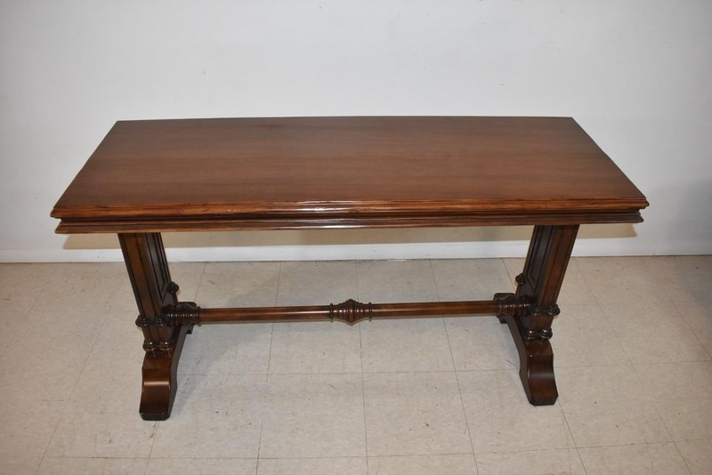 Baker Furniture Walnut Adjustable Tiered Sofa Serving Table gallery