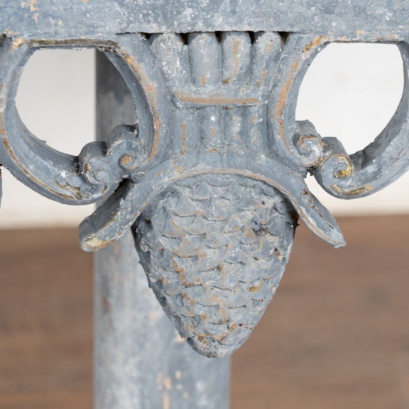 19th Century Swedish Blue Pedestal Side Table gallery