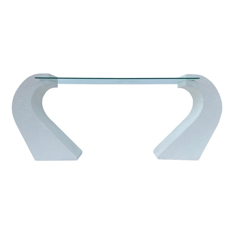 1980S Postmodern Curved Plaster Console Table