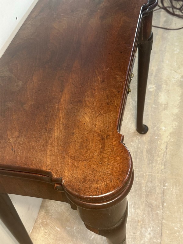 antique mahogany Queen Anne table card game console 1760 Georgian gallery