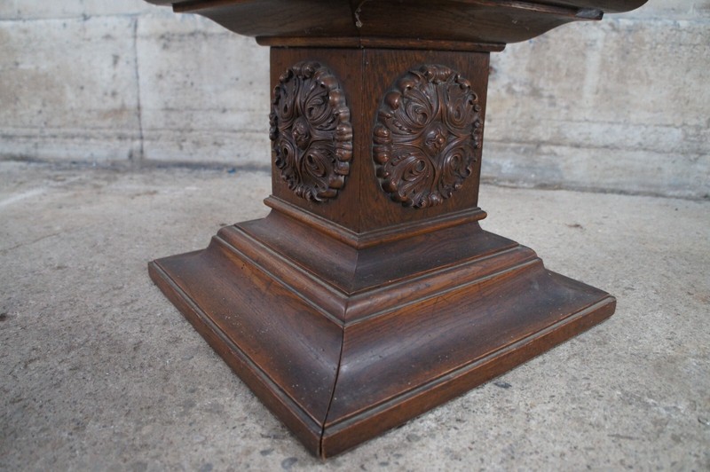 2 Drexel Heritage Grand Tour Mid Century Oak Slate Side Tables Sculpture Stand gallery