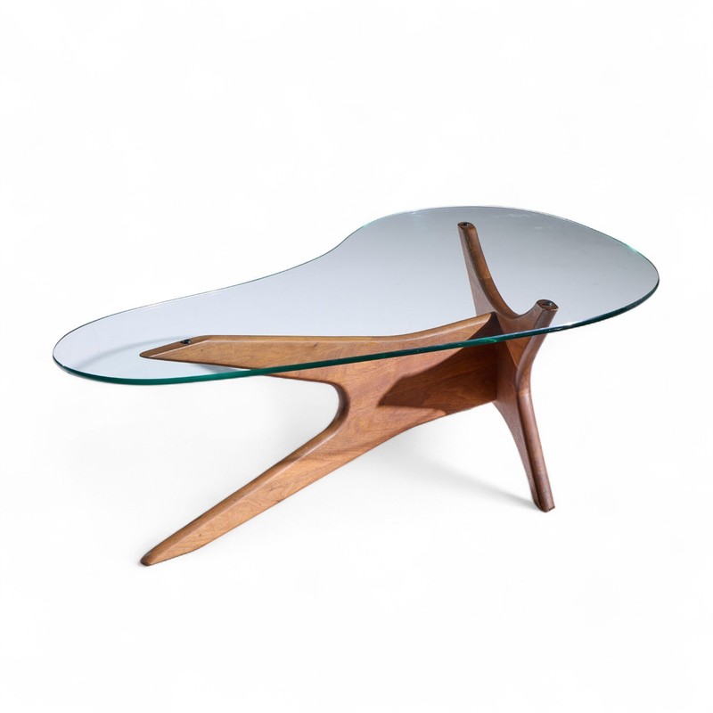Adrian Pearsall for Craft Associates Mid Century Walnut Jacks Coffee Table gallery