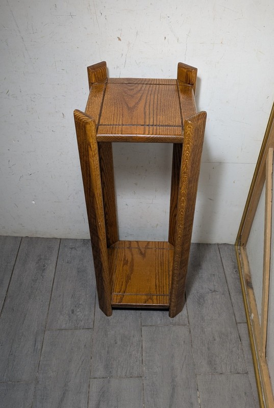 Vintage Rustic Country Mission Solid Oak Wood 2-Tier Plant Stand Fern Table T74 gallery