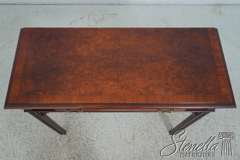 L68632: Chippendale Style Burl Walnut & Mahogany Sofa Table gallery