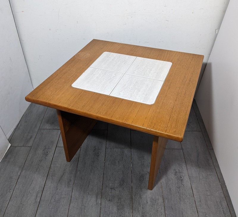 Vintage Gangso Mobler Mid Century Danish Modern Tile Top Teak Wood End Table gallery