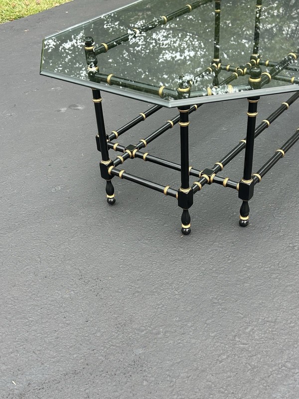Kindel Faux Bamboo Glass Top Coffee Table Model 66-862 gallery