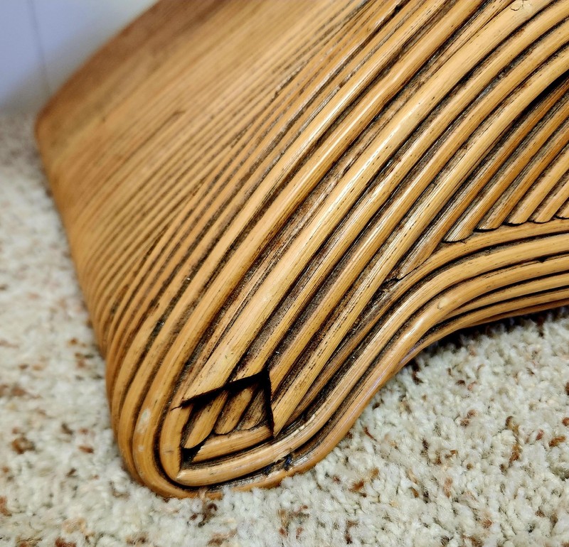 1970s Pencil Reed Console Table Gabriella Crespi Style gallery
