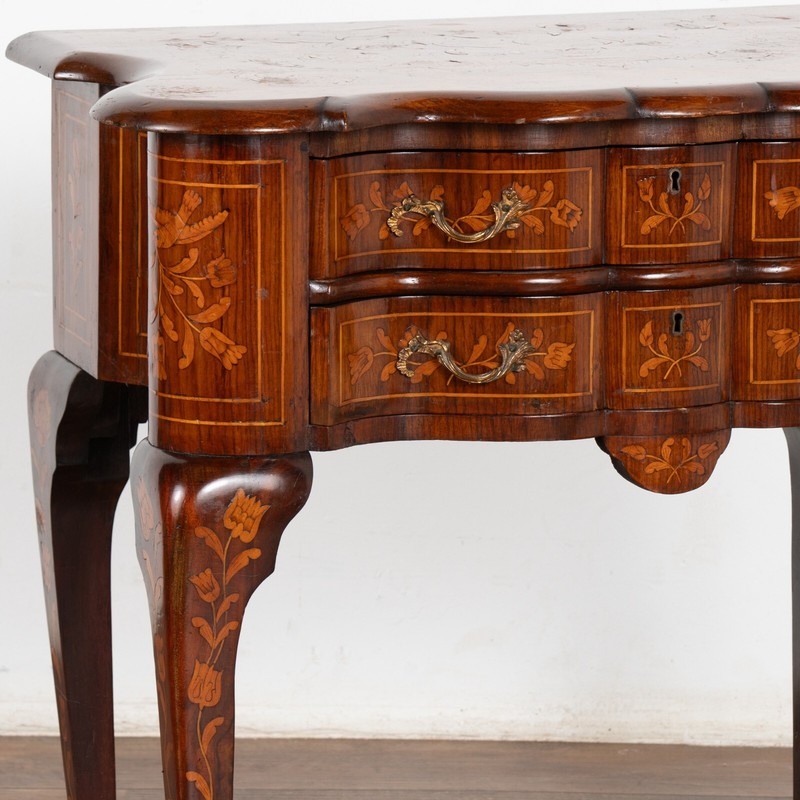 Dutch Marquetry Side Table on Cabriolet Legs, Holland circa 1770-1800 gallery