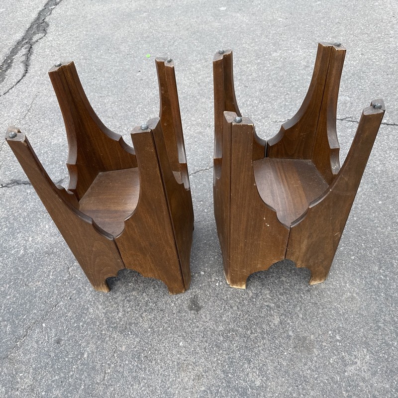 2 VTG Harvey Probber Mid Century End Tables Missing Glass Tops gallery
