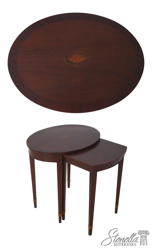 L72949: BAKER Federal Style Inlaid Mahogany Nesting Tables