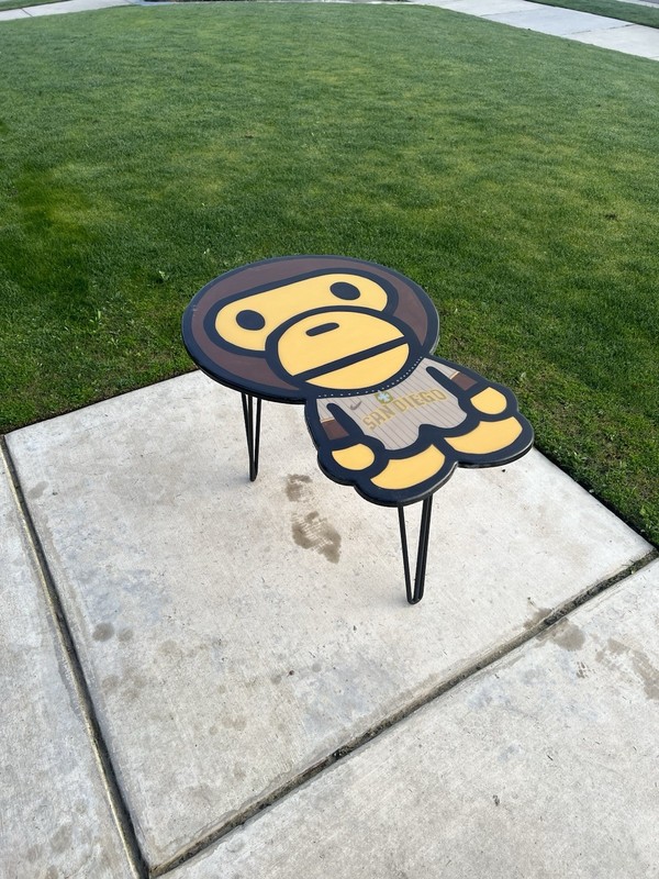 Baby Milo Coffee Table/baseball Fan By Hypnotic Art Design.Free shipping!!!!! gallery