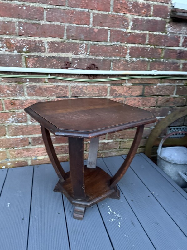 Antique Art Deco 2 Tier Side Table Lamp Table Plant Stand Coffee Table gallery