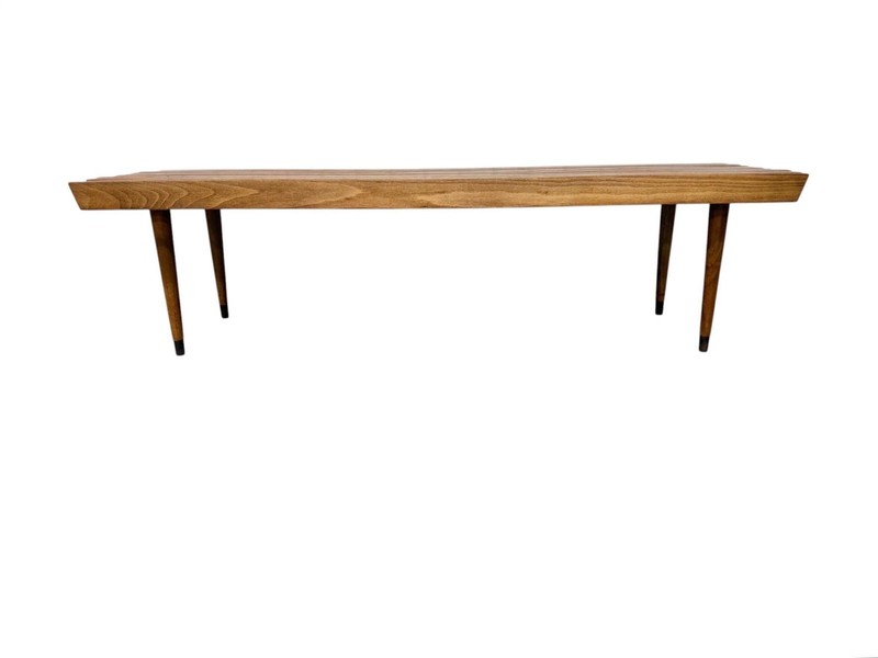 Mid-Century Modern Walnut Slatted Coffee Table gallery