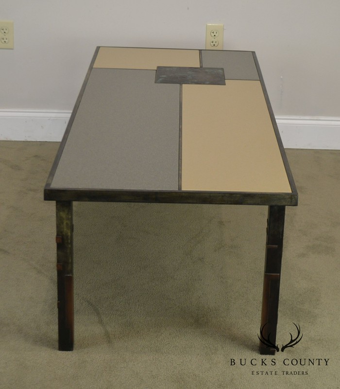 R. Mathis Tutto Metal Design Studio Crafted Iron & Stone Tile Top Coffee Table gallery