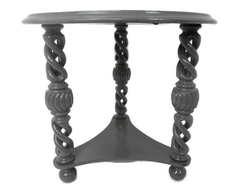 Open Barley Twist Wooden Side Display Coffee Table Pedestal Plant Stand Farm Cou