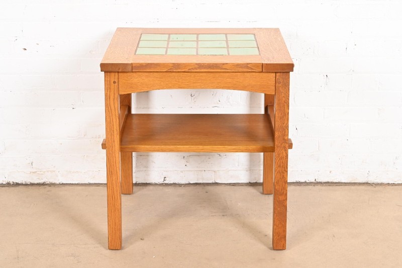 Stickley Mission Oak Arts & Crafts Tile Top Occasional Side Table gallery