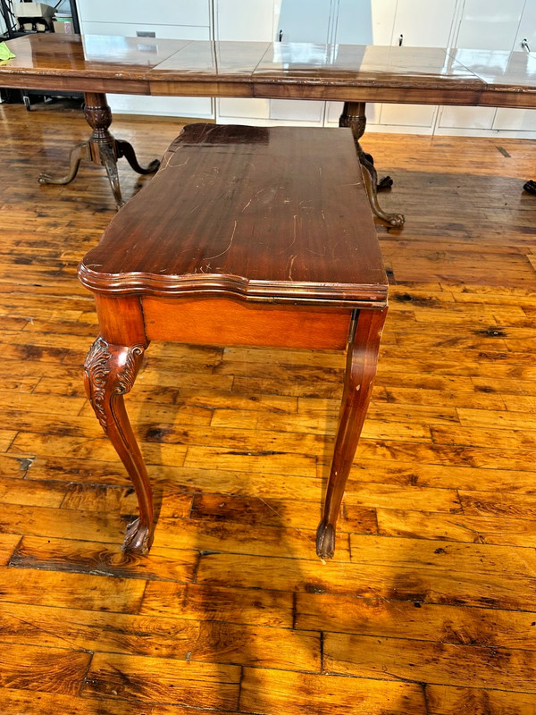 Rare Antique Chippendale Style Mahogany Fold-Over Table – Ball & Claw Feet gallery