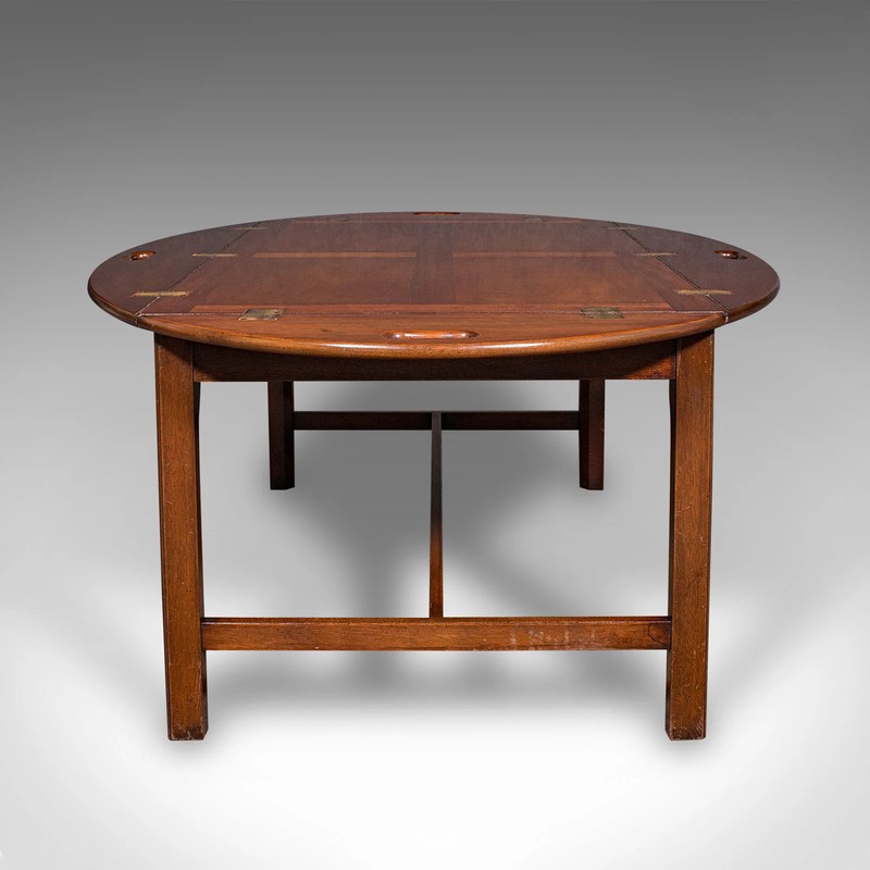 Vintage Butler's Tray Table, English, Serving Stand, Regency Revival, Art Deco gallery