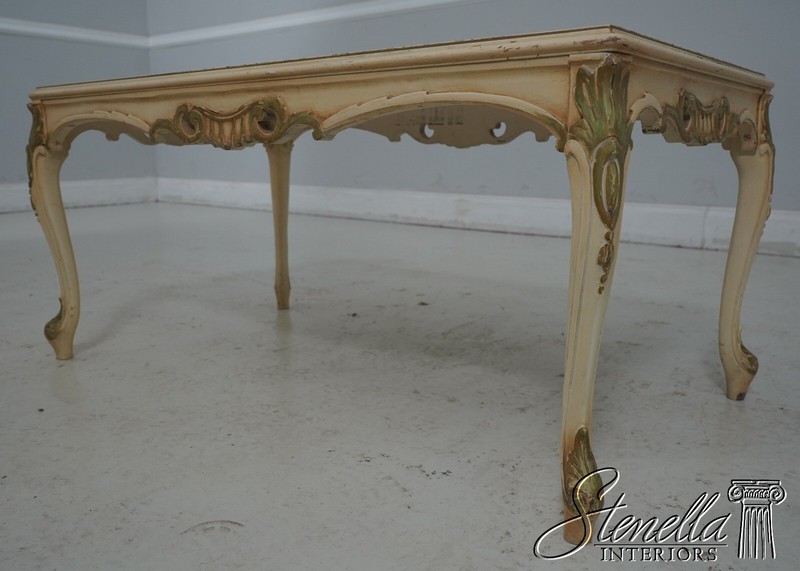 F63588EC: Italian Style Paint Decorated Black Glass Coffee Table gallery