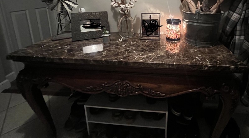 HEKMAN Marble Top French Style Console/Sofa Table,Matching End Tables Available gallery