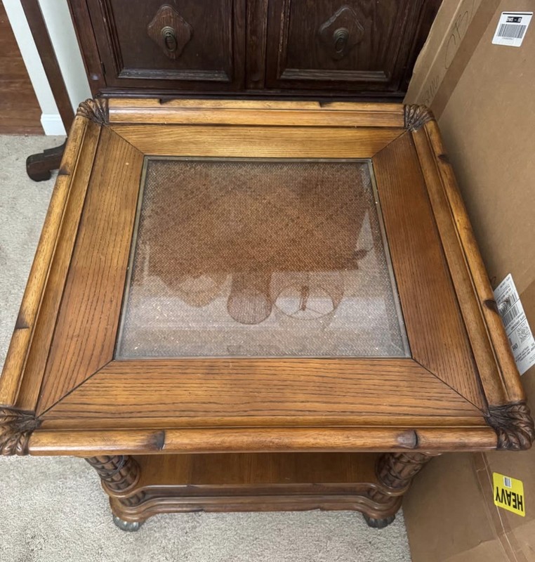American Signature Bamboo And Brass Side Table gallery