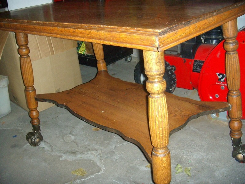Quarter Sawn Oak PARLOR Table W/ 3" GLASS CLAW LEGS ( FACE ) 42 X 28 X 30" gallery