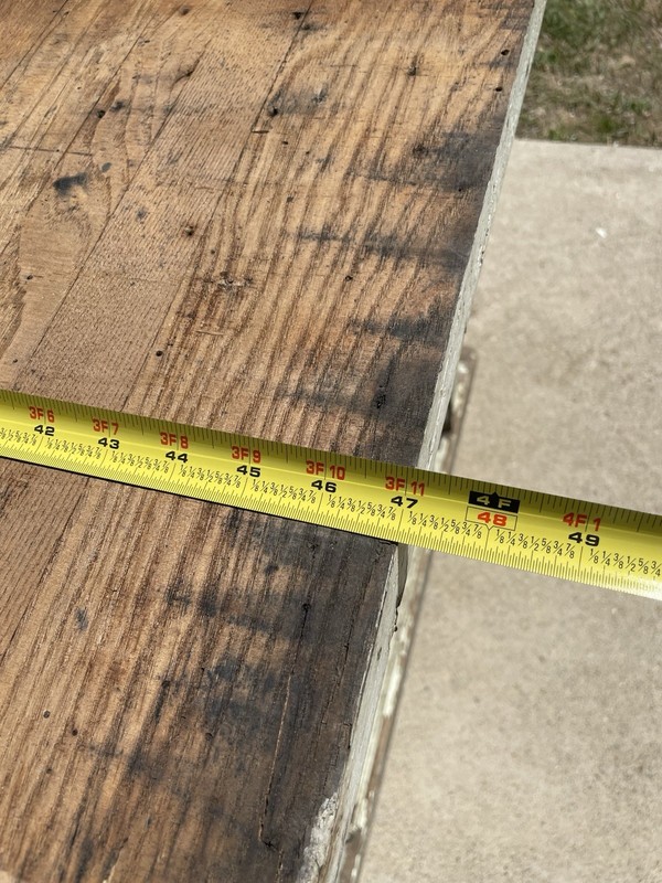 Antique Primitive General Store Counter Table 47L 39W 31H Old Chip Paint Solid gallery