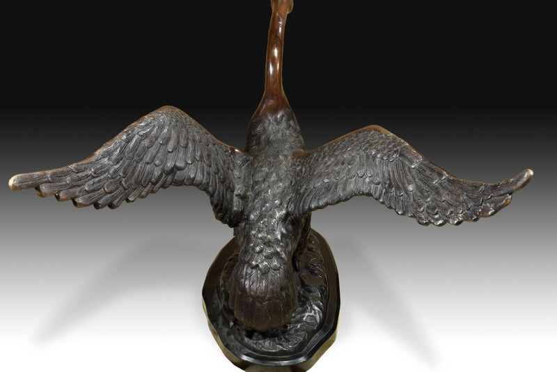 Swan, table base. Bronze, marble. 20th century gallery