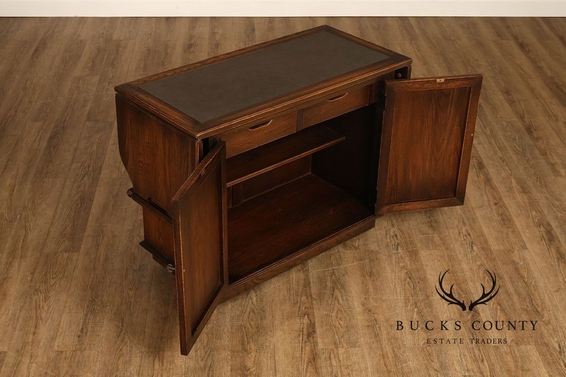 Jamestown Lounge Co. Gothic Revival Vintage Oak Drop-Leaf Server gallery