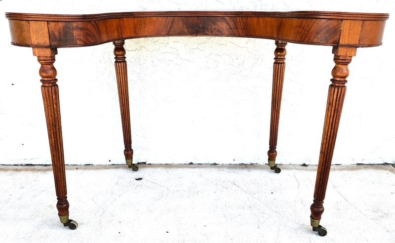 Wood Console Table Desk Mid Century Kidney Horseshoe Shape gallery