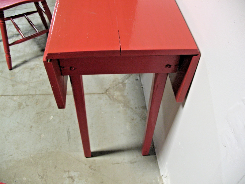 PRIMITIVE FARMHOUSE DROP LEAF KITCHEN TABLE & CHAIRS PAINTED ALKYD FINISH gallery