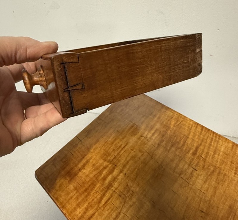 Miniature strong tiger maple table Contemporary . Strong tiger grain 2 drawers gallery