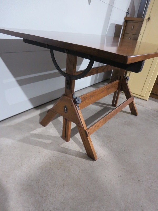Vintage Hamilton Drafting Table 37 1/2" x 60" Long Completely Refinished gallery