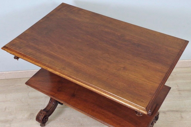 Renaissance Carved Walnut Tea Table - circa 1900 gallery