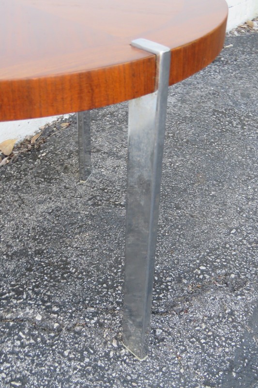 Lane Mid Century Modern Round Side End Lamp Small Coffee Table Chrome Legs 4921 gallery