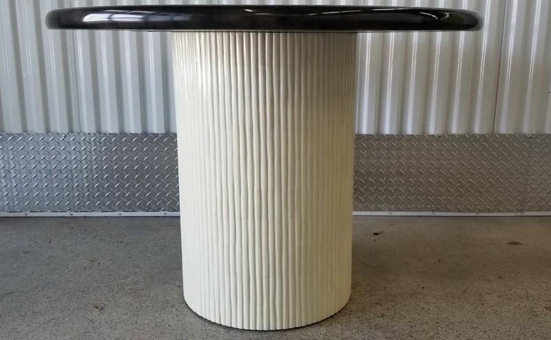 STUNNINGLY STYLISH 70'S ENRIQUE GARCEL GOAT SKIN & TESSELLATED BONE GAME TABLE gallery
